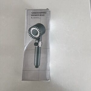 TURBO CHARGED-Shower Head Filter Booster Hand-Held Shower Gray